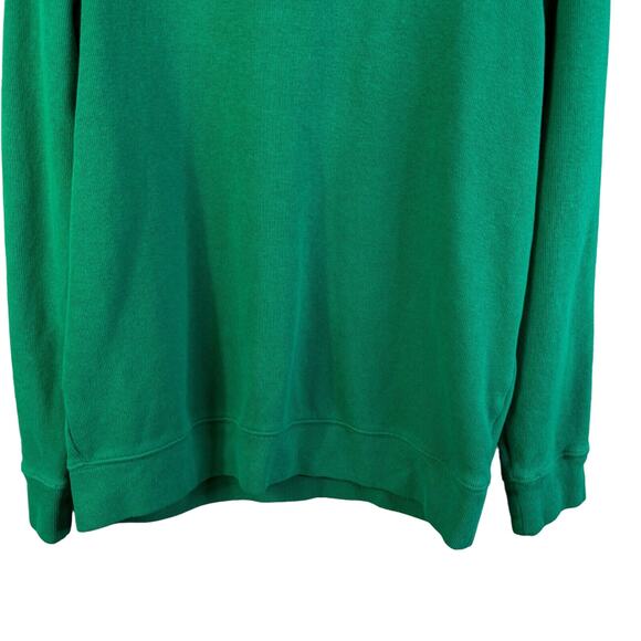 Lands End Pullover Mens Size‎ Large Tall 1/4 Zip All Cotton Sweater Green Preppy - Picture 4 of 10